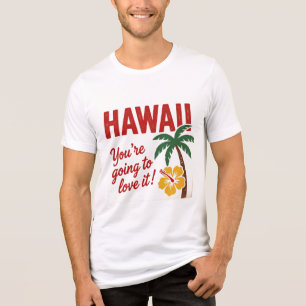 Vintage Retro Hawaii-Inseln Reiseillustration Tri-Blend Shirt