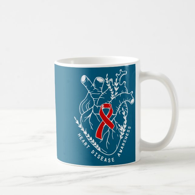 Vintage Retro Heart Disease Awareness Funny  Kaffeetasse (Rechts)