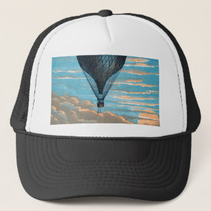 Vintage Retro Heißluftballon Blick Erster Ballon Truckerkappe
