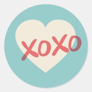 Vintage Retro Herz XOXO Valentinstag Aufkleber