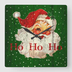 Vintage Retro Ho Ho Ho Weihnachtsmann Uhr