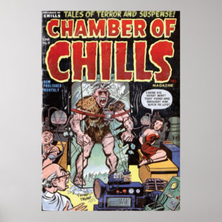 Vintage Retro Horror Comic Chillenkammer Nr. 9 Poster