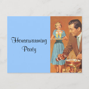 Vintage Retro Housewarming Gastgeschenke nach der Einladungspostkarte
