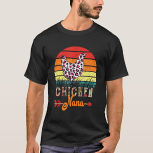 Vintage Retro Huhn Nana Blumen Leopard Huhn T-Shirt
