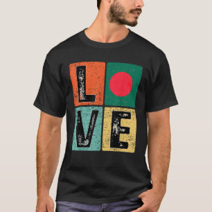 Vintage Retro-I-Liebe Bangladesch-Flagge für Bangl T-Shirt