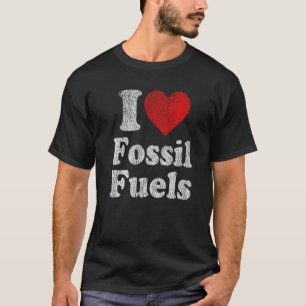 Vintage Retro-I-Liebe fossile Brennstoffe T-Shirt