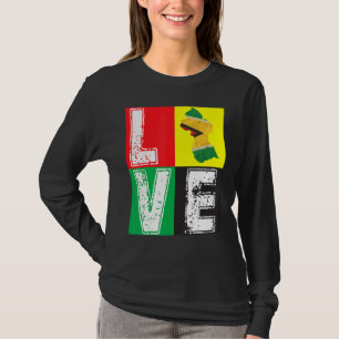 VINTAGE RETRO I LIEBE GUYANA FLAG MAP FÜR GÄSTER T-Shirt