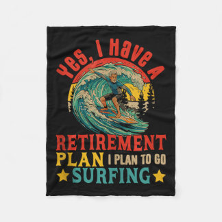 Vintage Retro Ich Habe Einen Rentenplan Zum Surfen Fleecedecke