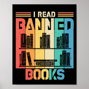 Vintage Retro Ich lese verbotene Bücher für Buchli Poster