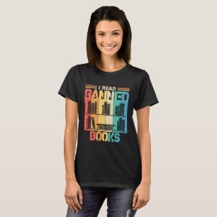 Vintage Retro-Ich lese verbotene Bücher für den T-Shirt