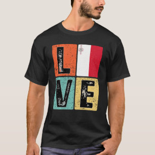 Vintage Retro Ich liebe die Malta-Flagge für malte T-Shirt