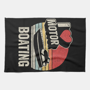 Vintage Retro Ich liebe Motorbootfahren Lustiger B Geschirrtuch