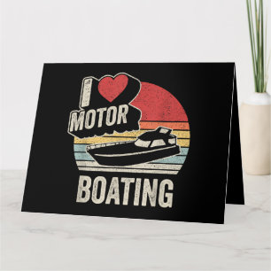Vintage Retro Ich liebe Motorbootfahren Lustiger B Karte