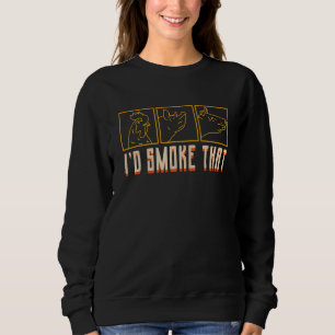 Vintage Retro Ich würde dieses Farmtier-Unkraut ra Sweatshirt