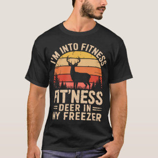 Vintage Retro I'M Into Fitness Fit'Ness Deer In T-Shirt