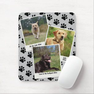 Vintage Retro Instant 3 Tierfoto Rahmen Pfotenabdr Mousepad