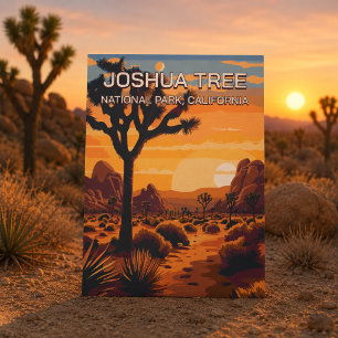 Vintage Retro Joshua Tree Nationalpark Kalifornien Postkarte