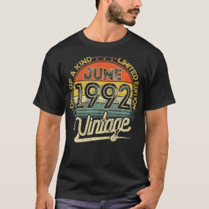 Vintage Retro Juni 1992 29. Geburtstagsgeschenk 29 T-Shirt