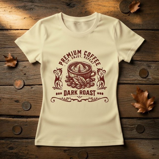 Vintage Retro Kaffeetrinker T-Shirt (Von Creator hochgeladen)