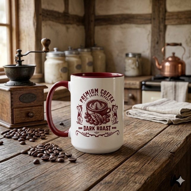 Vintage Retro Kaffeetrinker Tasse (Von Creator hochgeladen)