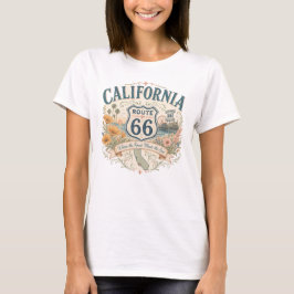 Vintage Retro Kalifornien Mother Road Küstenlinie  T-Shirt