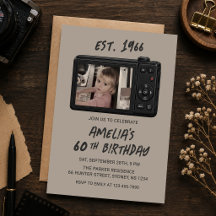 Vintage Retro-Kamera 60. Geburtstagsfoto
