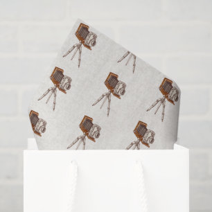 Vintage Retro-Kamera Tripod Linen Textur Muster Seidenpapier
