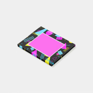 Vintage Retro-Kassette und 80er Jahre Stil Post-it Klebezettel