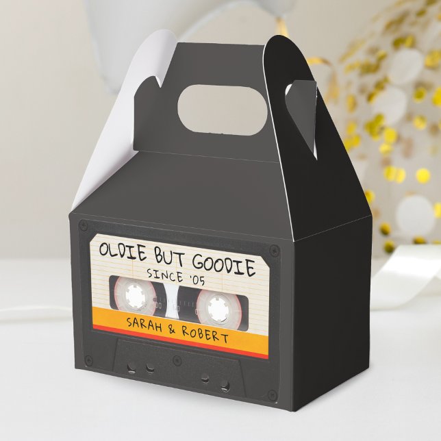Vintage Retro-Kassettenband-Gastgeschenk Hochzeit Geschenkschachtel (Vintage Retro Cassette Tape Oldie but Goodie Wedding Favor Favor Box)