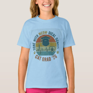 Vintage Retro Katze Krankenschwester Abschluss-Shi T-Shirt