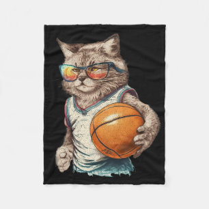 Vintage Retro-Katze Sketch Fleecedecke