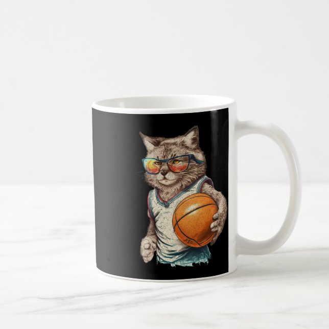 Vintage Retro-Katze Sketch Kaffeetasse (Rechts)