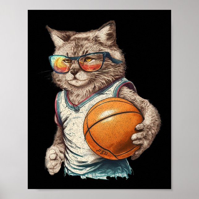 Vintage Retro-Katze Sketch Poster (Vorne)