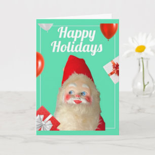 Vintage Retro Kitsch Weihnachtsmann Weihnachtskart Karte