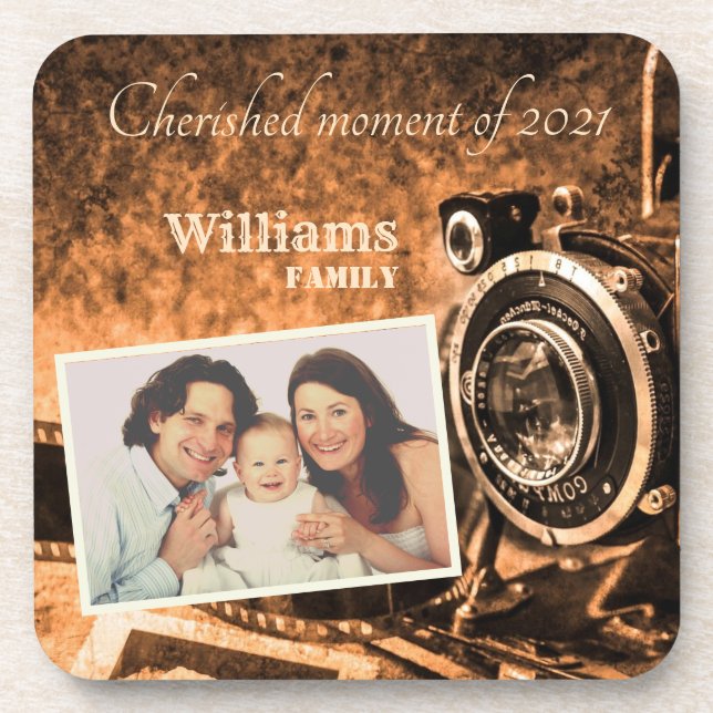 Vintage Retro-Klassikkerkamera, rustikale Sonderfa Getränkeuntersetzer (Vorderseite)