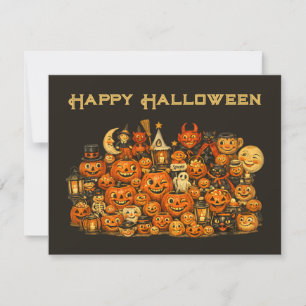 Vintage Retro-Kollektion von Halloween-Erinnerungs Feiertagskarte