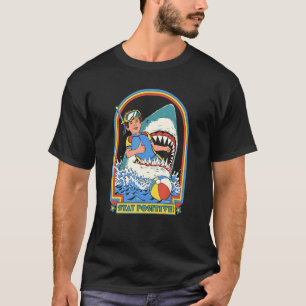 Vintage Retro-Komödie Fu des positiven Haiangriffs T-Shirt