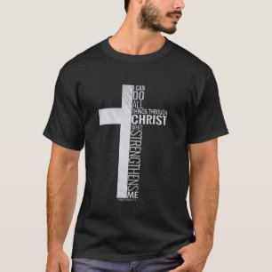 Vintage Retro Kreuz mit Bibelvers Philipper 4 T-Shirt
