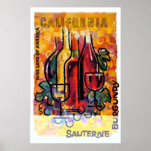 Vintage Retro-Küche Foodie Art Getränke Wein Poster
