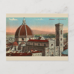 Vintage Retro Kunst Florenz Italien Italia Kathedr Postkarte