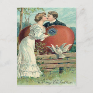 Vintage Retro Küssende Valentinskarte Feiertagspostkarte