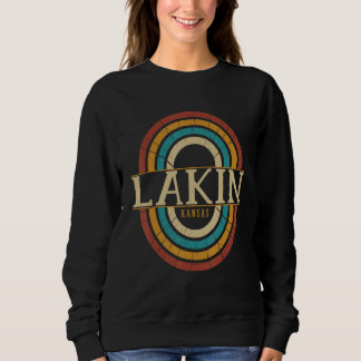 Vintage Retro Lakin Kansas KS Women Men Souvenirs Sweatshirt