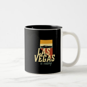Vintage Retro Las Vegas Nevada USA Stadtplan Zweifarbige Tasse