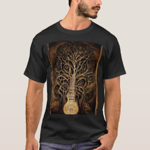 Vintage Retro Lebensbaum Gitarre T-Shirt