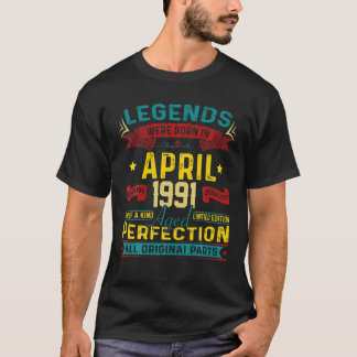 Vintage Retro-Legenden wurden im April 1991 30. T-Shirt