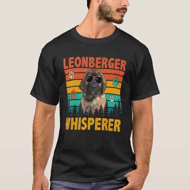 Vintage Retro Leonberger Whisperer Dog Sunglasses  T-Shirt (Vorderseite)