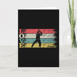 Vintage Retro Liebe Cricket Sport Silhouette Distr Karte
