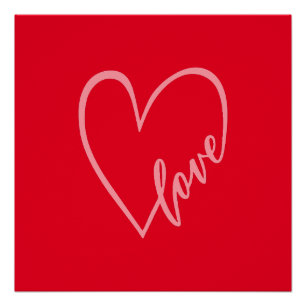 Vintage Retro-Liebe Herz Trendy Valentine Poster