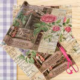 Vintage Retro Lilac Rose Parfüm Seife Geschenkpapier