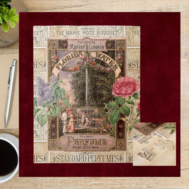 Vintage Retro Lilac Rose Parfüm Seife Puzzle (1000+ Piece Puzzle Set - Challenge
)